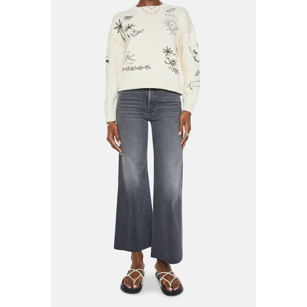 MOTHER Sweater Cotton Jumper Women’s Large Cream Drawings In The Sand $395 - Picture 15 of 16
